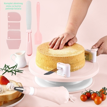 Neklizajući okretni stol za torte, rotirajući stol za ukrašavanje, odijelo za okretni stol za torte, alati za pečenje "uradi sam"