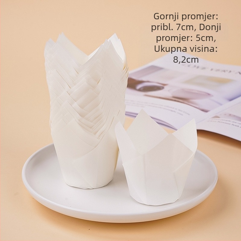 Tulip papirnate čaše Amazon vruće prodavani držač za torte plamena čaša za muffine torte za pečenje uljani držač papira otporan na ulje tvornica veleprodaja