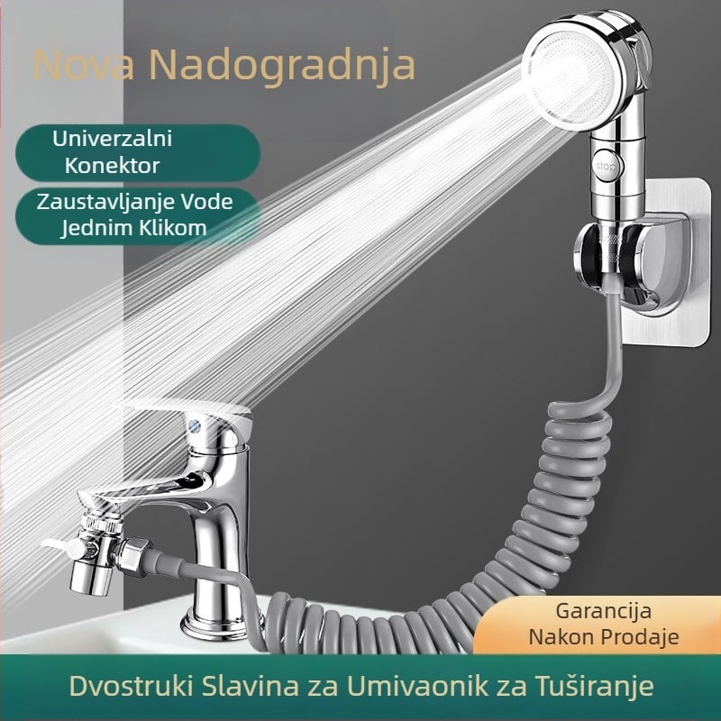 Umivaonik, slavina od bakra, razdjelnik vode, umivaonik, naknadna ugradnja slavine, mlaznica za tuš, vanjski šampon, artefaktna glava tuša