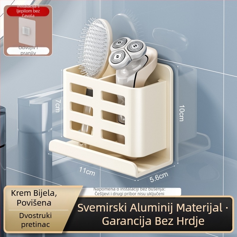 Stalak za češljeve za kupaonicu, WC školjka bez rupa, zidni WC, kozmetički brijač, četkica za zube, cilindar za pohranu paste za zube