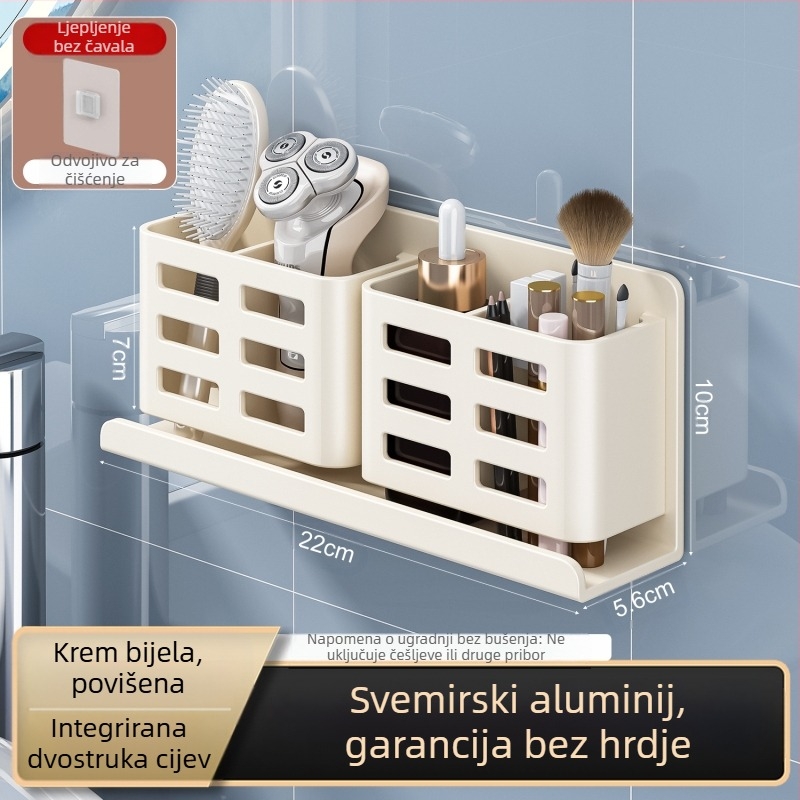 Stalak za češljeve za kupaonicu, WC školjka bez rupa, zidni WC, kozmetički brijač, četkica za zube, cilindar za pohranu paste za zube