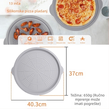 Amazon Neljepljivi kalup za pizzu Otporan na visoke temperature Jednostavno čišćenje s rupama Silikonski kalup za pizzu prehrambene kvalitete Pribor za pečenje