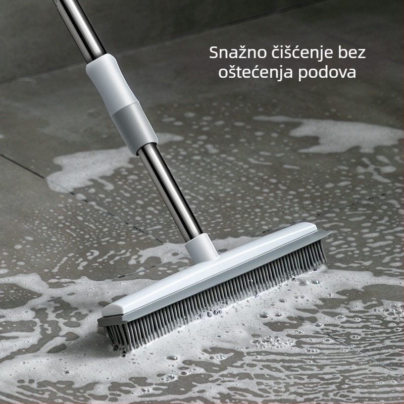 Četka za pod u kupaonici, četka s dugom drškom, četka za pločice, WC, kupaonica, četka s tvrdim vlaknima, čišćenje podova s pločicama, silikonska četka za pod
