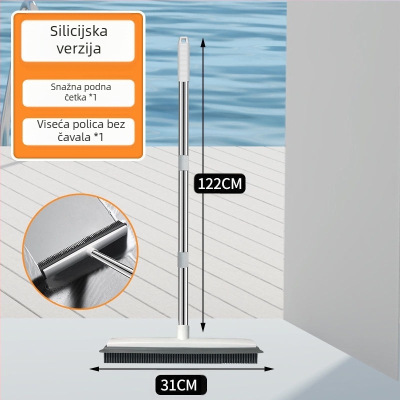 Četka za pod u kupaonici, četka s dugom drškom, četka za pločice, WC, kupaonica, četka s tvrdim vlaknima, čišćenje podova s pločicama, silikonska četka za pod
