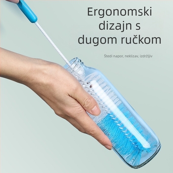 Veleprodaja četke za pranje šalica s dugom ručkom, četka za boce, spužvasta četka za termos šalice, duga četka za boce, savitljiva kućanska aparat za čišćenje, prozirna