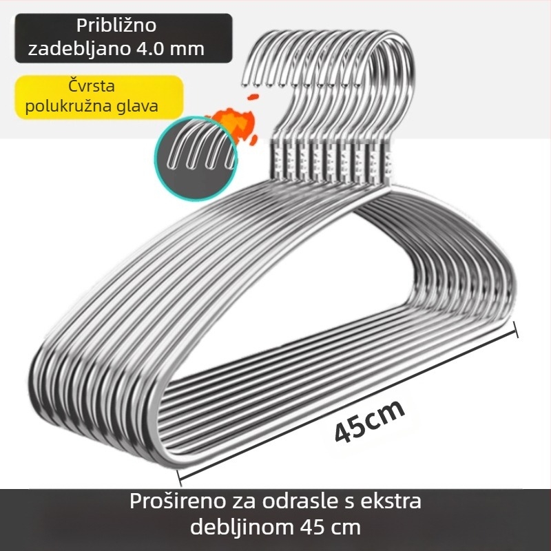 Stalak za sušenje odjeće od nehrđajućeg čelika 304, kućanski viseći stalak za odjeću, zadebljana zadebljana kuka za odjeću, ekstra debela dječja