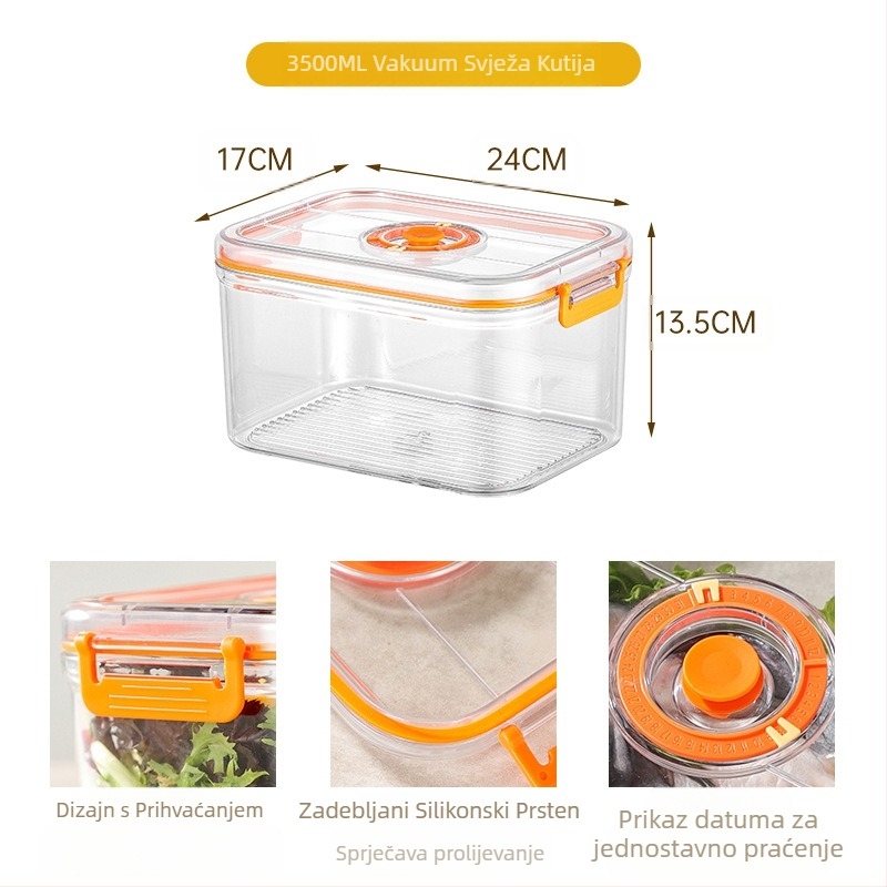 Kutija za vakuumsko pohranjivanje hrane iz plastike, zatvorena, mikrovalna pećnica, kućanski hladnjak, kutija za pohranu hrane i povrća