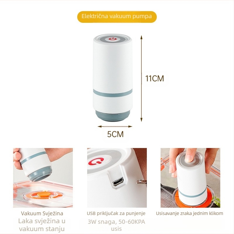 Kutija za vakuumsko pohranjivanje hrane iz plastike, zatvorena, mikrovalna pećnica, kućanski hladnjak, kutija za pohranu hrane i povrća