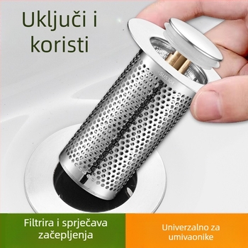 Čep za umivaonik koji propušta, dezodorans od nehrđajućeg čelika, odskočna jezgra, presa, odvod sudopera, univerzalni pribor