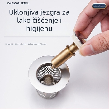 Čep za umivaonik koji propušta, dezodorans od nehrđajućeg čelika, odskočna jezgra, presa, odvod sudopera, univerzalni pribor