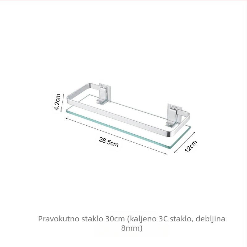 Višeslojni aluminijski pravokutni ormar za kupaonicu s kaljenim staklom, okvirom od jednoslojnog stakla, više veličina