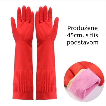 Kućne rukavice od lateksa za pranje posuđa, izdržljiva guma, produžena duljina, tople, vodootporne, za kućanske poslove u kuhinji, neklizajuće za čišćenje