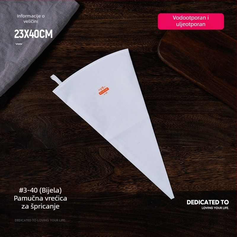 Debela pamučna vrećica za slastice, komercijalna, velika vrećica za kekse s cijeđenjem, kremasta vrećica za slastice, kućna, za višekratnu upotrebu