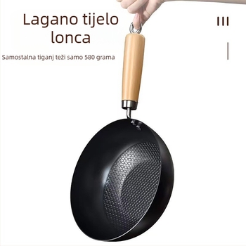 Mali željezni lonac 20 cm, japanski mini kućanski lonac bez premaza, indukcijsko kuhalo prikladno za mali wok