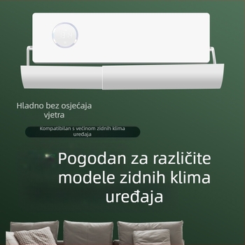 Deflektor vjetra za klima uređaj, univerzalni Moon klima uređaj, vjetrobranski štitnik za kućanstvo, zidni deflektor vjetra za klima uređaj bez ugradnje koji sprječava izravno puhanje