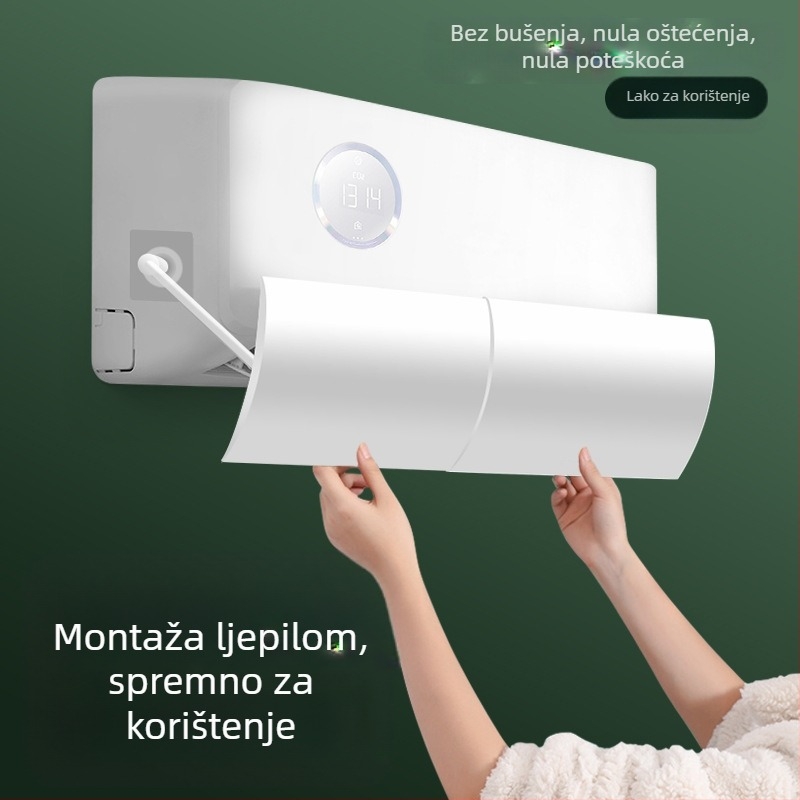 Deflektor vjetra za klima uređaj, univerzalni Moon klima uređaj, vjetrobranski štitnik za kućanstvo, zidni deflektor vjetra za klima uređaj bez ugradnje koji sprječava izravno puhanje