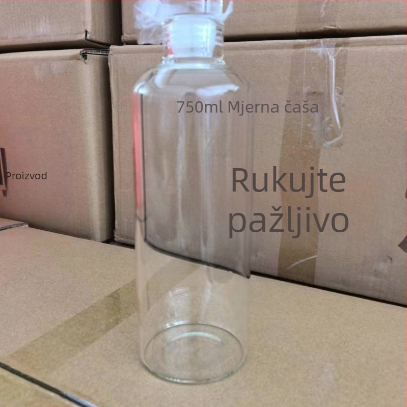 Visokokvalitetna boca za hladno kuhani čaj, šalica za hladno kuhani čaj otporna na toplinu s vremenskom skalom, šalica za vodu od visoko borosilikatnog stakla, šalica za hladno kuhani čaj 500~1000