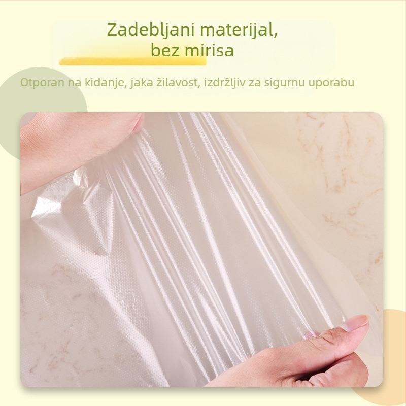 PE materijal zadebljana vrećica za kontinuiranu rolu s lomljivim vrhom, mikrovalna pećnica, veleprodaja za jednokratnu upotrebu, velika rola, ravna vrećica za svježe držanje