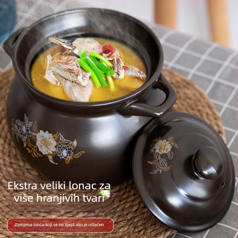 Lonac za juhu za očuvanje zdravlja, lonac za varivo, keramički lonac, plinski lonac, zemljani lonac za juhu, otvoreni lonac za vatru, otporan na visoke temperature, kućanski lonac za varivo