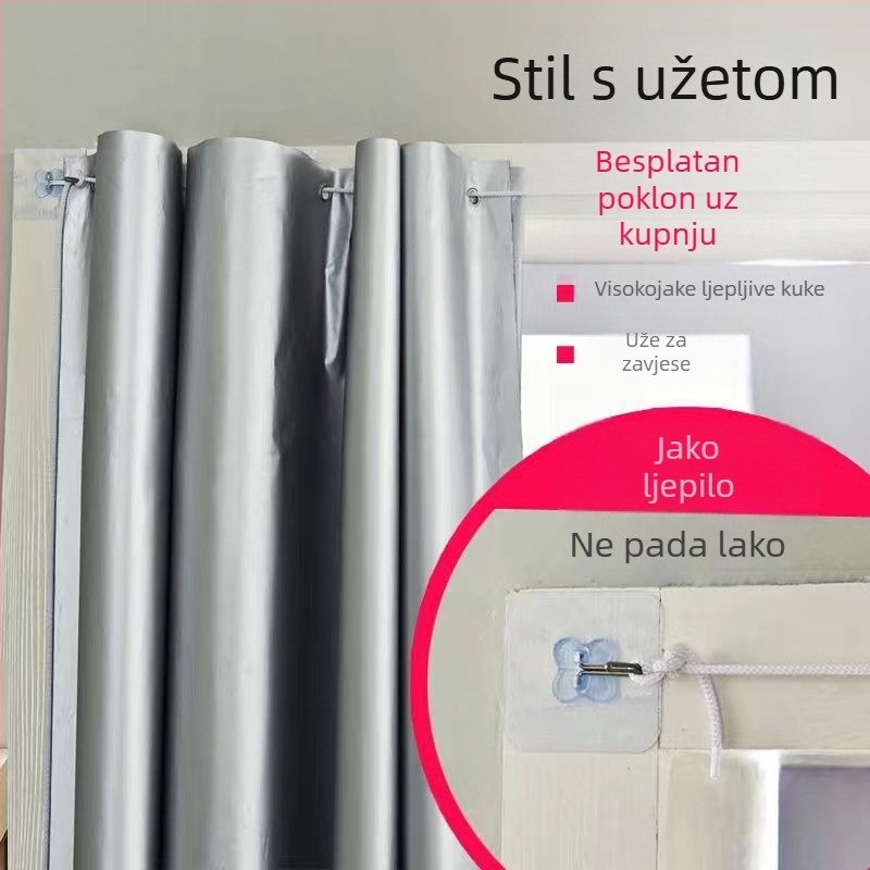 Potpuno zamračujuća tkanina za zavjese, gotova sjenila za spavaću sobu, balkon, najam sobe, bez bušenja, neprozirno, rasprodaja