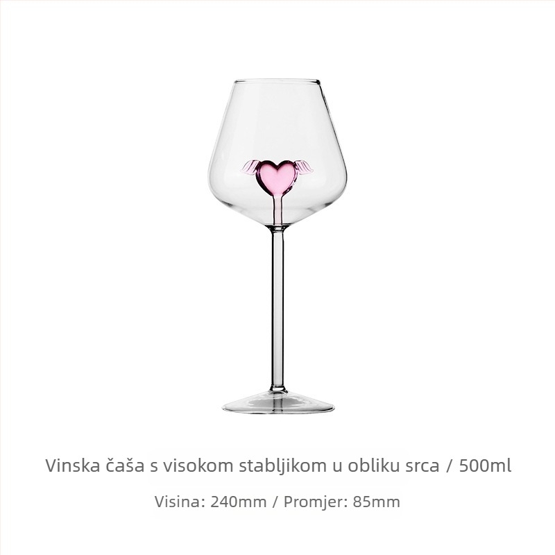Online slavna osoba INS stil Nordijski kreativni borosilikatni stakleni ružičasti ljubavni pehar čaša za vino vinski rep Vino Vino Vino Čaša za vino