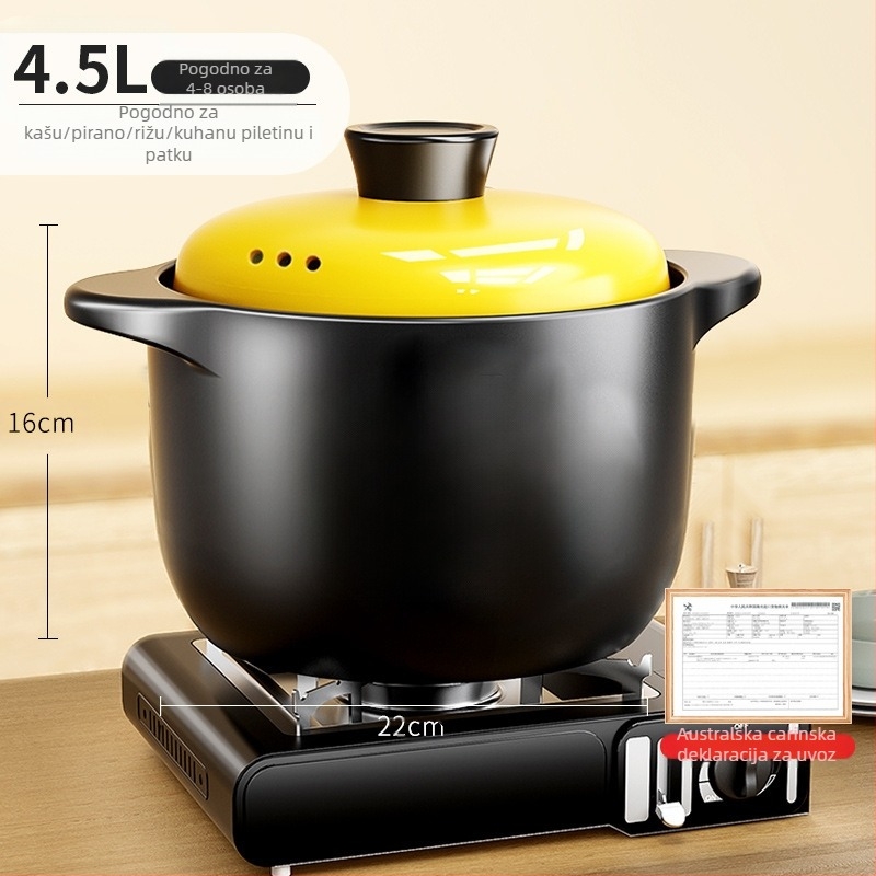 Lonac za varivo, kućanski plinski, otporan na visoke temperature, keramički lonac za juhu, suho gorenje, nepucajući plinski štednjak, poseban lonac za juhu