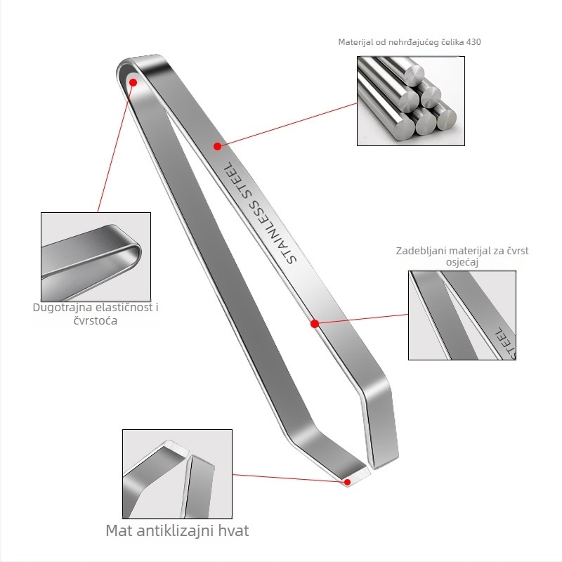 Zadebljana kopča za kosu od nehrđajućeg čelika, kliješta za riblje kosti, kliješta za piletinu i patku, pinceta, kopča, kuhinjski gadgeti