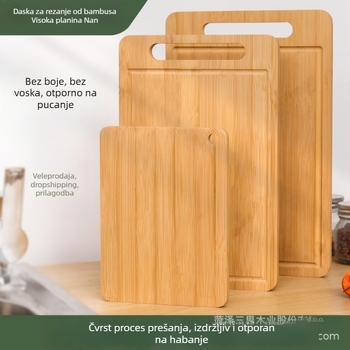 Daska za rezanje od bambusa, veleprodajna daska za rezanje od bambusa, višenamjenska ručka za sudoper, daska za rezanje voća, dvostrana kućna daska za rezanje od punog drva