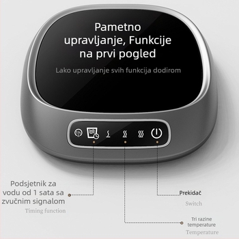 Prekogranična nadogradnja podmetača s konstantnom temperaturom, tri konstantne temperature, grijanje mlijekom, kava i čajem, podsjetnik na pitku vodu za jedan sat