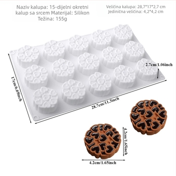 Novi 6-inčni rotirajući kalup za šivanje s ljubavnim silikonskim mousseom, kalup za Valentinovo, Tanabata torta, metoda ukrašavanja vjenčanja, slatki kalup.