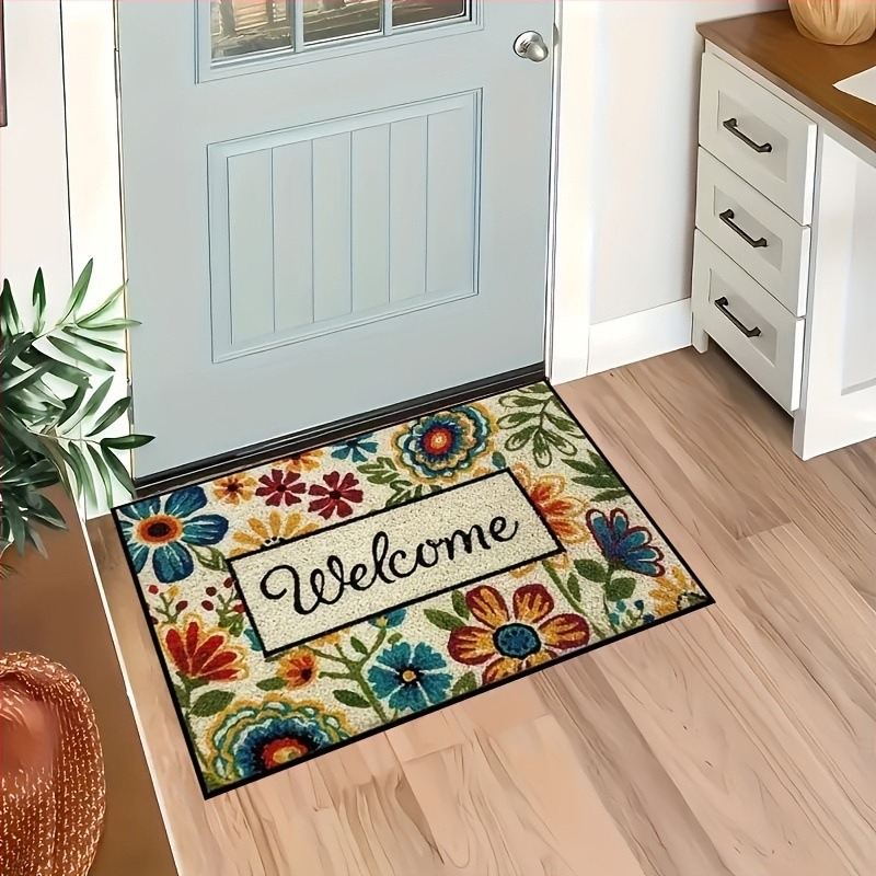 Temu Daifa Proljetna cvjetna prostirka za pod, slatka mačka, prostirka za ulazna vrata, kućanska prostirka za kupaonicu i hodnik, otporna na prljavštinu i habanje