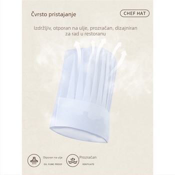 Jednokratni netkani kuharski cilindar za muškarce, zadebljani radni šešir za slastičarnicu, pečenje, zapadnjački kuharski šešir