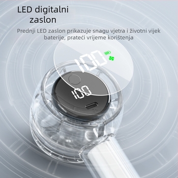 Novi digitalni zaslon sa 100 brzina, ručni ventilator velike brzine, vanjski prijenosni univerzalni USB ventilator, mini punjenje, mali zračni top