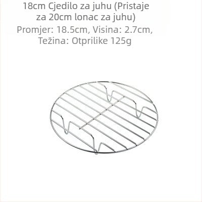 Posebna rešetka za pirjano meso, vodootporna rešetka, kuhalo za rezance, rešetka za kuhanje na pari, odjeljak za paru od nehrđajućeg čelika, lonac protiv lijepljenja, mrežica za kant za juhu
