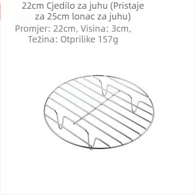 Posebna rešetka za pirjano meso, vodootporna rešetka, kuhalo za rezance, rešetka za kuhanje na pari, odjeljak za paru od nehrđajućeg čelika, lonac protiv lijepljenja, mrežica za kant za juhu