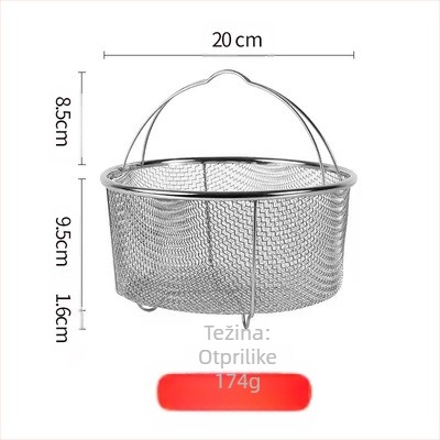 Posebna rešetka za pirjano meso, vodootporna rešetka, kuhalo za rezance, rešetka za kuhanje na pari, odjeljak za paru od nehrđajućeg čelika, lonac protiv lijepljenja, mrežica za kant za juhu