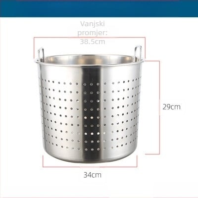 Posebna rešetka za pirjano meso, vodootporna rešetka, kuhalo za rezance, rešetka za kuhanje na pari, odjeljak za paru od nehrđajućeg čelika, lonac protiv lijepljenja, mrežica za kant za juhu