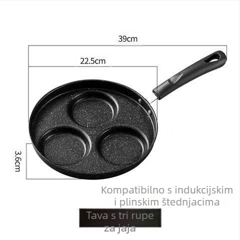 Prekogranične eksplozije zadebljana tava za ljubavni omlet s četiri rupe, neprianjajuća, štednjak, univerzalna tava za omlet s jajima i hamburgerima na zalihi veleprodaja