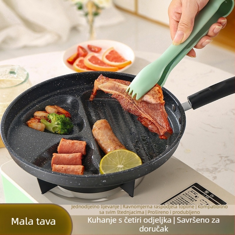 Prekogranične eksplozije zadebljana tava za ljubavni omlet s četiri rupe, neprianjajuća, štednjak, univerzalna tava za omlet s jajima i hamburgerima na zalihi veleprodaja