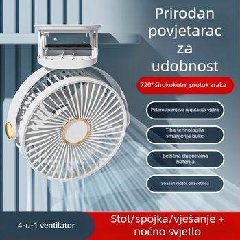Mali ventilator s kopčom, mini krevet, bez četkica, ultra tihi USB ventilator za punjenje, kućni stolni ventilator za spavaću sobu, dugog vijeka trajanja
