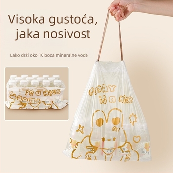 Slatka crtana vrećica za smeće s uzorkom zeca u boji, automatska, za sustizanje, za kućanstvo, kuhinju, prijenosnu, zadebljanu