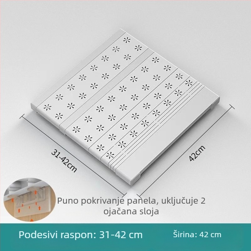 Dijeljena polica za garderobu s podesivim dijelom, skladišni ormar, japanski stil