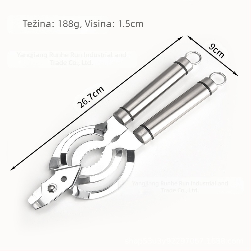 Spot veleprodaja nehrđajućeg čelika multifunkcionalni otvarač za boce, otvarač za konzerve, artefakt neklizajući čep za boce s okretanjem, artefakt