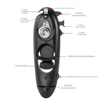 Otvarač za konzerve osam u jednom, prekogranično otvaranje, mineralna voda, poklopac za pivo, kuhinjski pribor, ručno tresenje, višenamjenski otvarač za boce