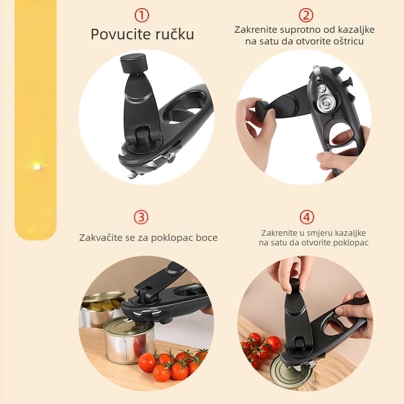 Otvarač za konzerve osam u jednom, prekogranično otvaranje, mineralna voda, poklopac za pivo, kuhinjski pribor, ručno tresenje, višenamjenski otvarač za boce