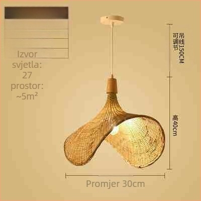 Kineski luster od bambusa u wabi-sabi stilu, stubište za noćenje s doručkom, čajna soba, japanski restoran, restoran s vrućim loncima, zen kombinirane lampe