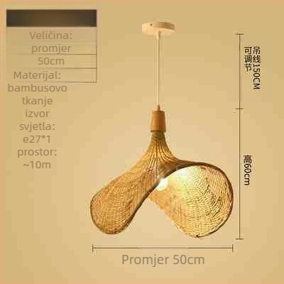 Kineski luster od bambusa u wabi-sabi stilu, stubište za noćenje s doručkom, čajna soba, japanski restoran, restoran s vrućim loncima, zen kombinirane lampe