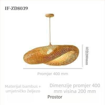 Kineski luster od bambusa u wabi-sabi stilu, stubište za noćenje s doručkom, čajna soba, japanski restoran, restoran s vrućim loncima, zen kombinirane lampe