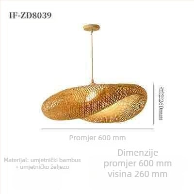 Kineski luster od bambusa u wabi-sabi stilu, stubište za noćenje s doručkom, čajna soba, japanski restoran, restoran s vrućim loncima, zen kombinirane lampe