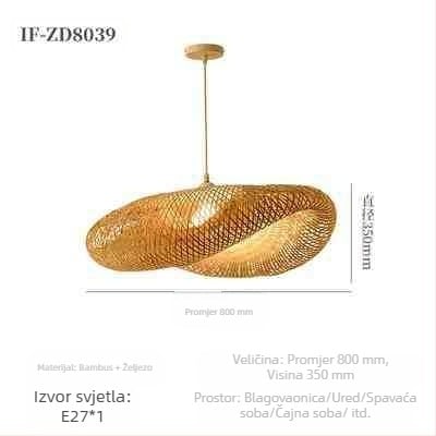 Kineski luster od bambusa u wabi-sabi stilu, stubište za noćenje s doručkom, čajna soba, japanski restoran, restoran s vrućim loncima, zen kombinirane lampe